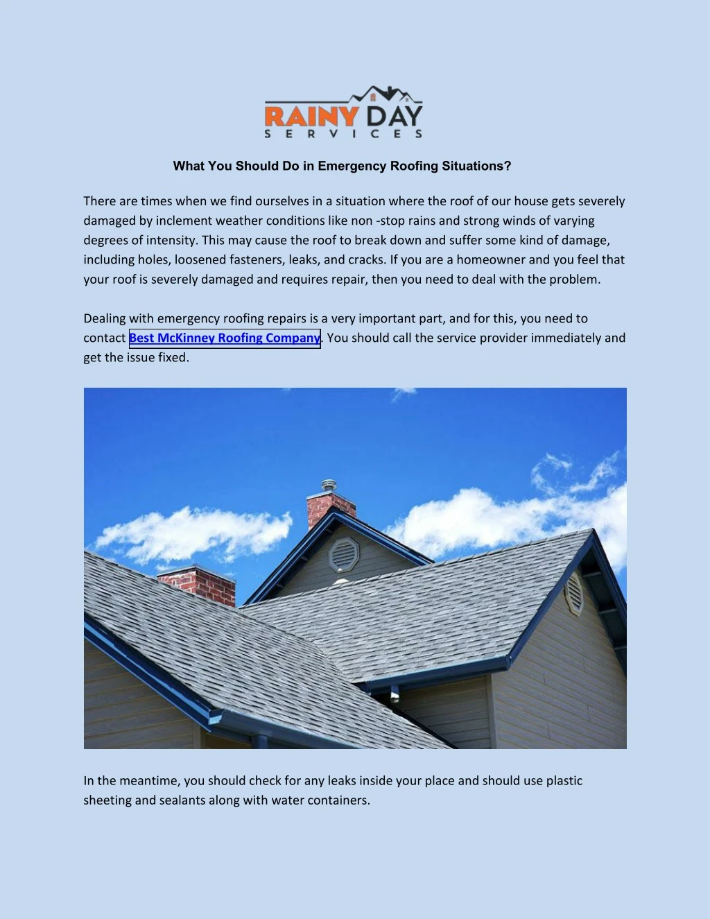 what you should do in emergency roofing situations
