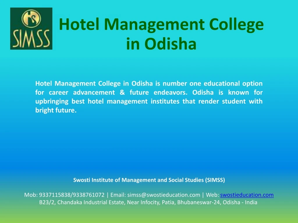 hotel management college in odisha