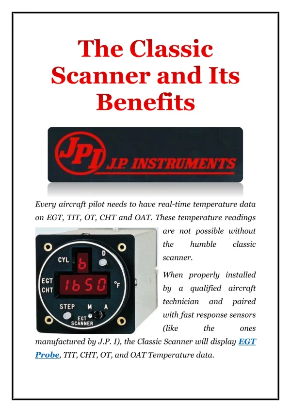 The Classic Scanner and Its Benefits