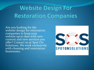 Website Design For Restoration Companies