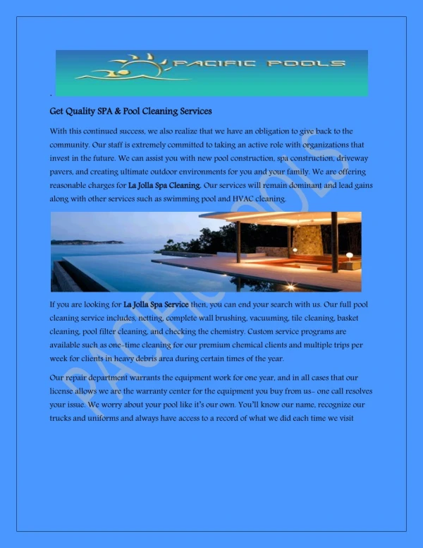 Publication cover View live Pool Cleaning Services at reasonable charges