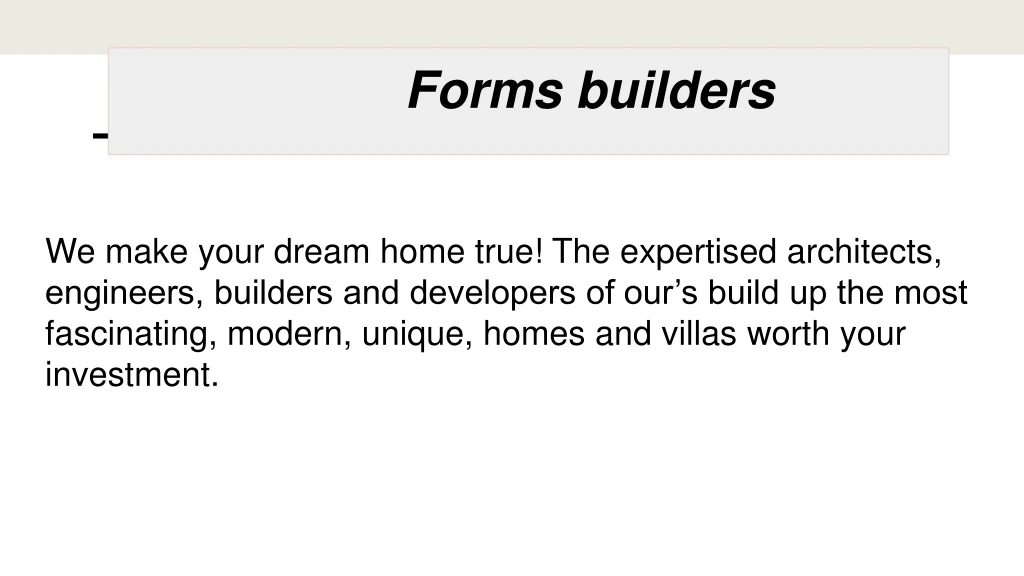 forms builders