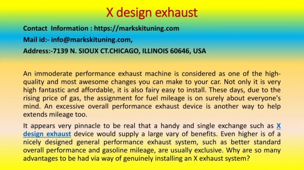 The Secrets To X design exhaust
