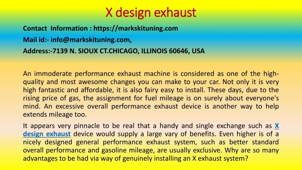 x design exhaust