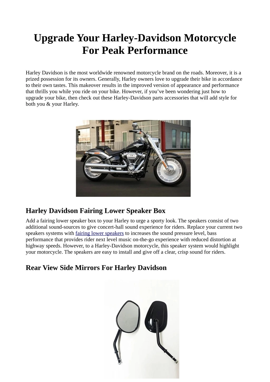 upgrade your harley davidson motorcycle for peak