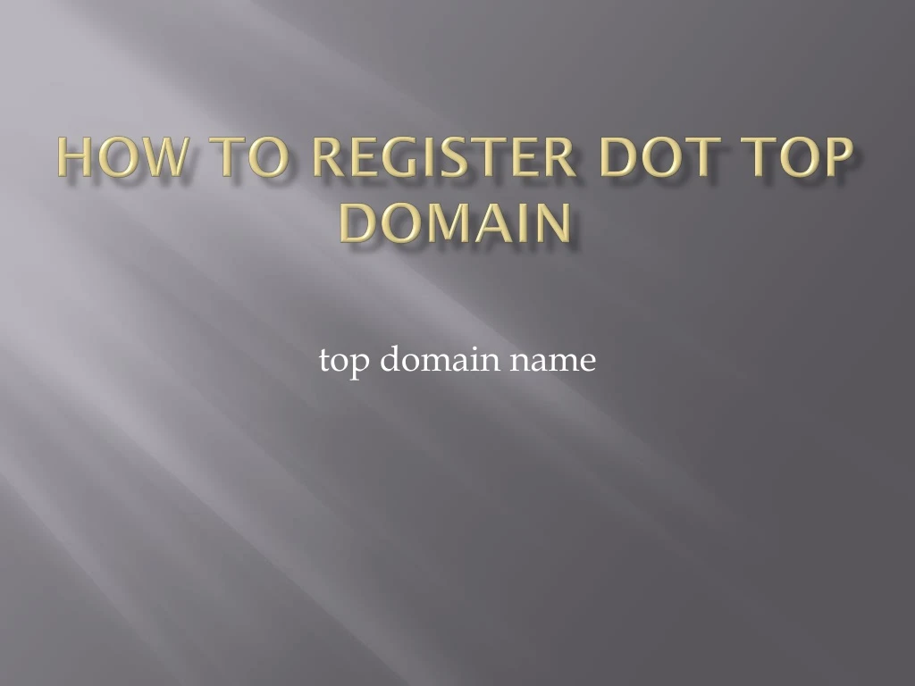 how to register dot top domain