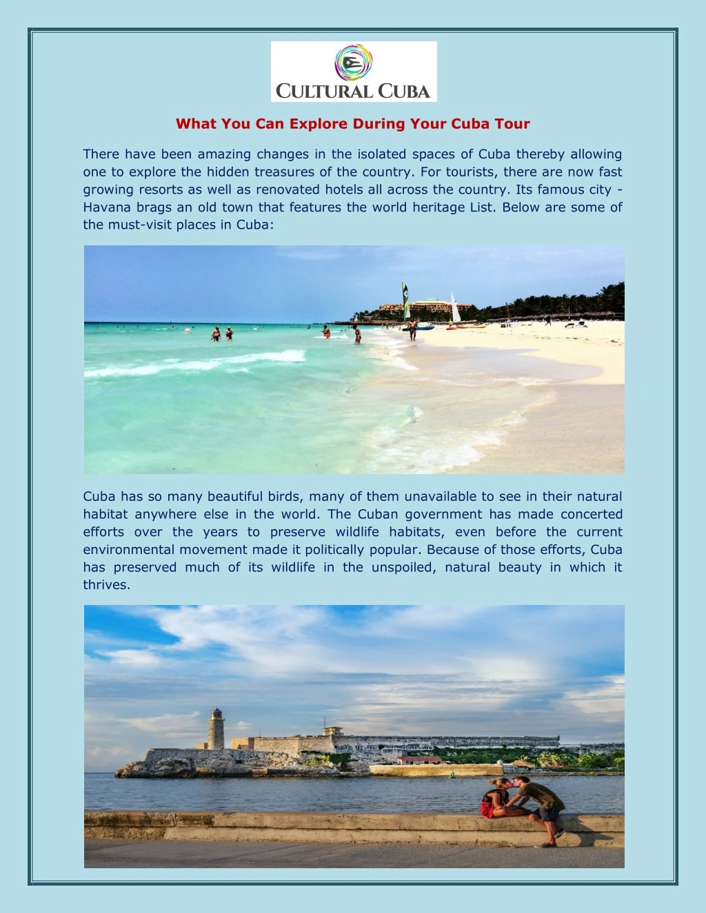 what you can explore during your cuba tour