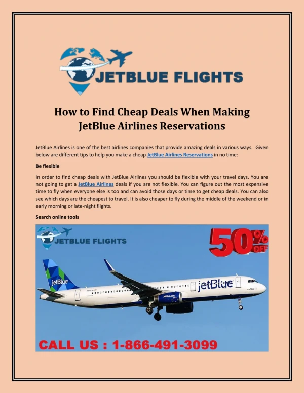 How to Find Cheap Deals When Making JetBlue Airlines Reservations