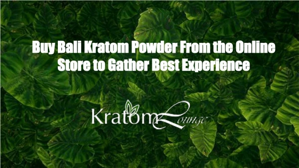 Buy Fresh & Premium Bali Kratom Powder Online