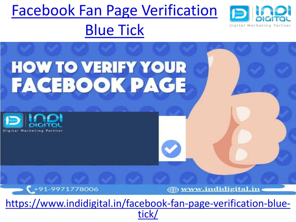facebook fan page verification blue tick