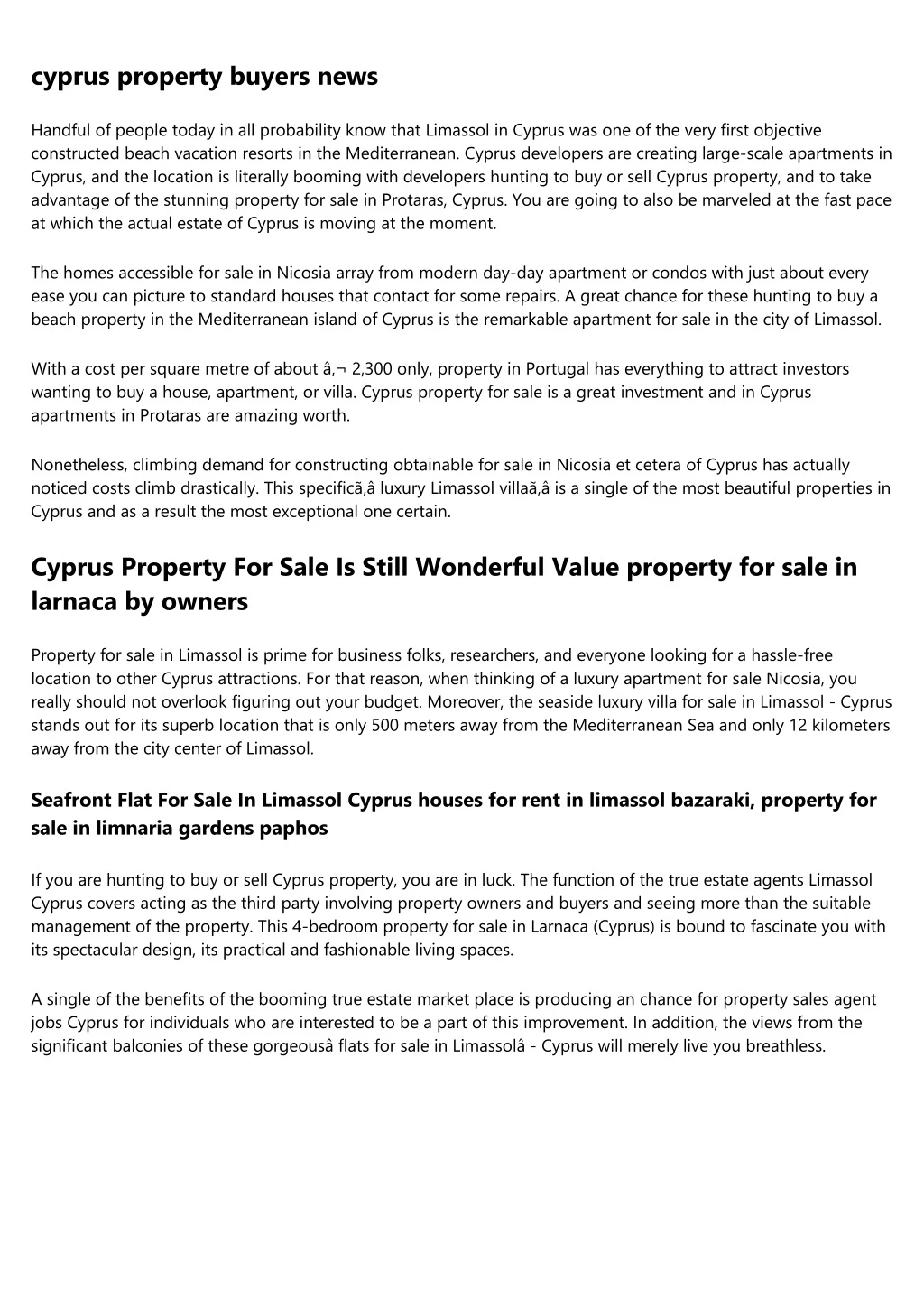 cyprus property buyers news