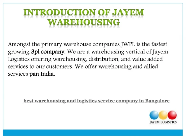 warehousing and 3pl services in india