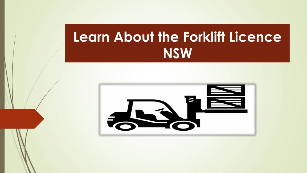 learn about the forklift licence nsw