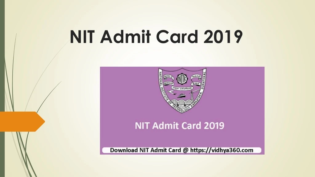 nit admit card 2019