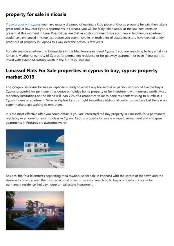 property to buy in cyprus - Latest Cyprus Properties