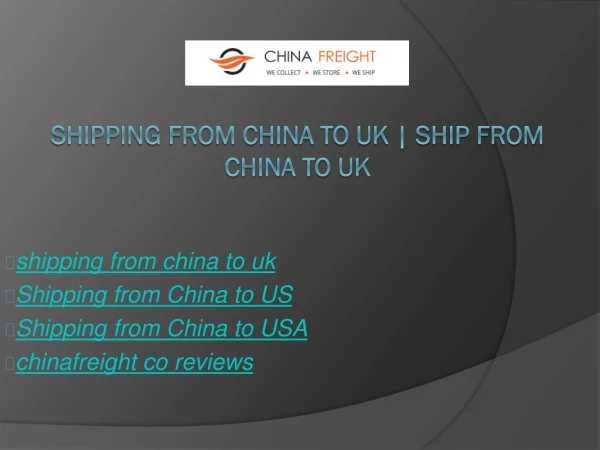 shipping from china to uk