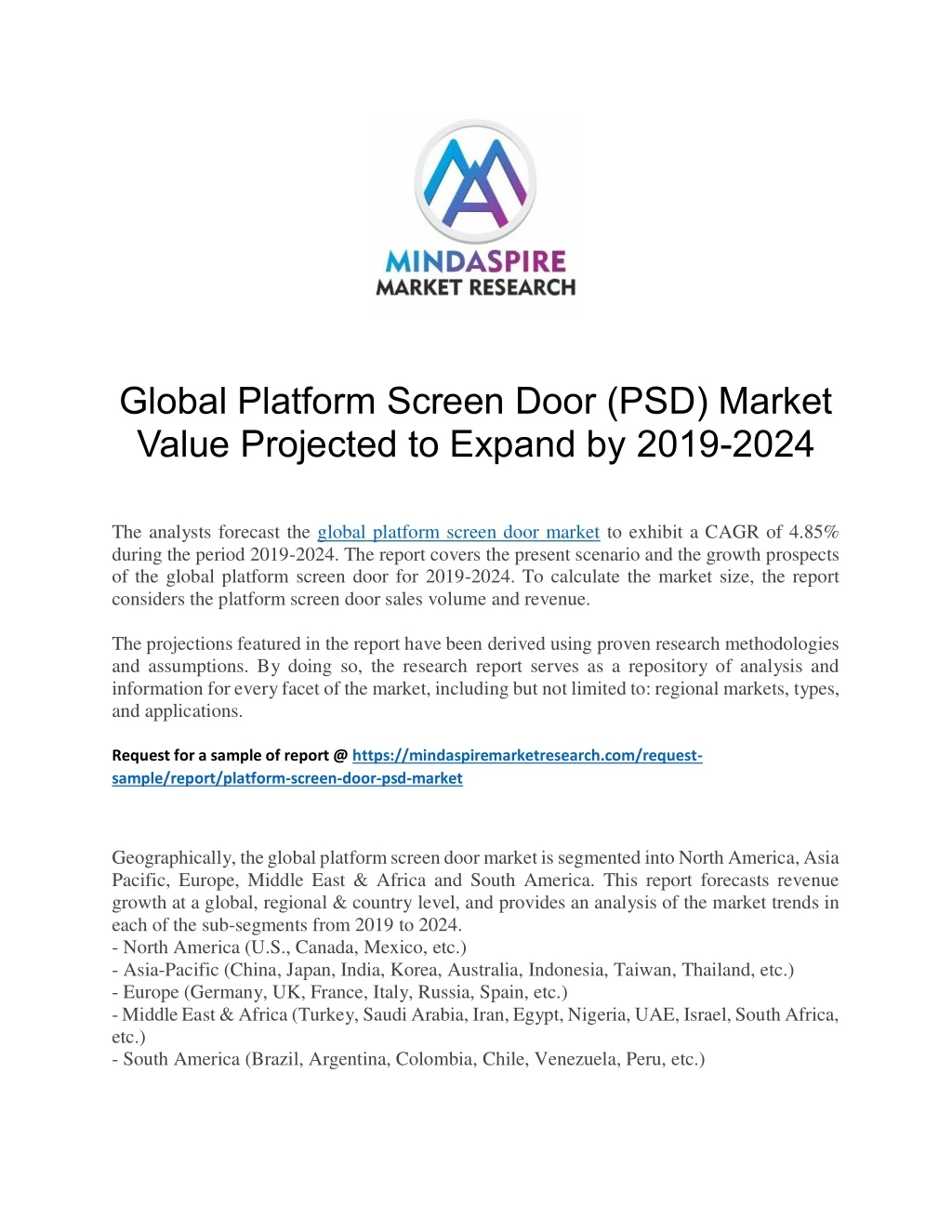 global platform screen door psd market value