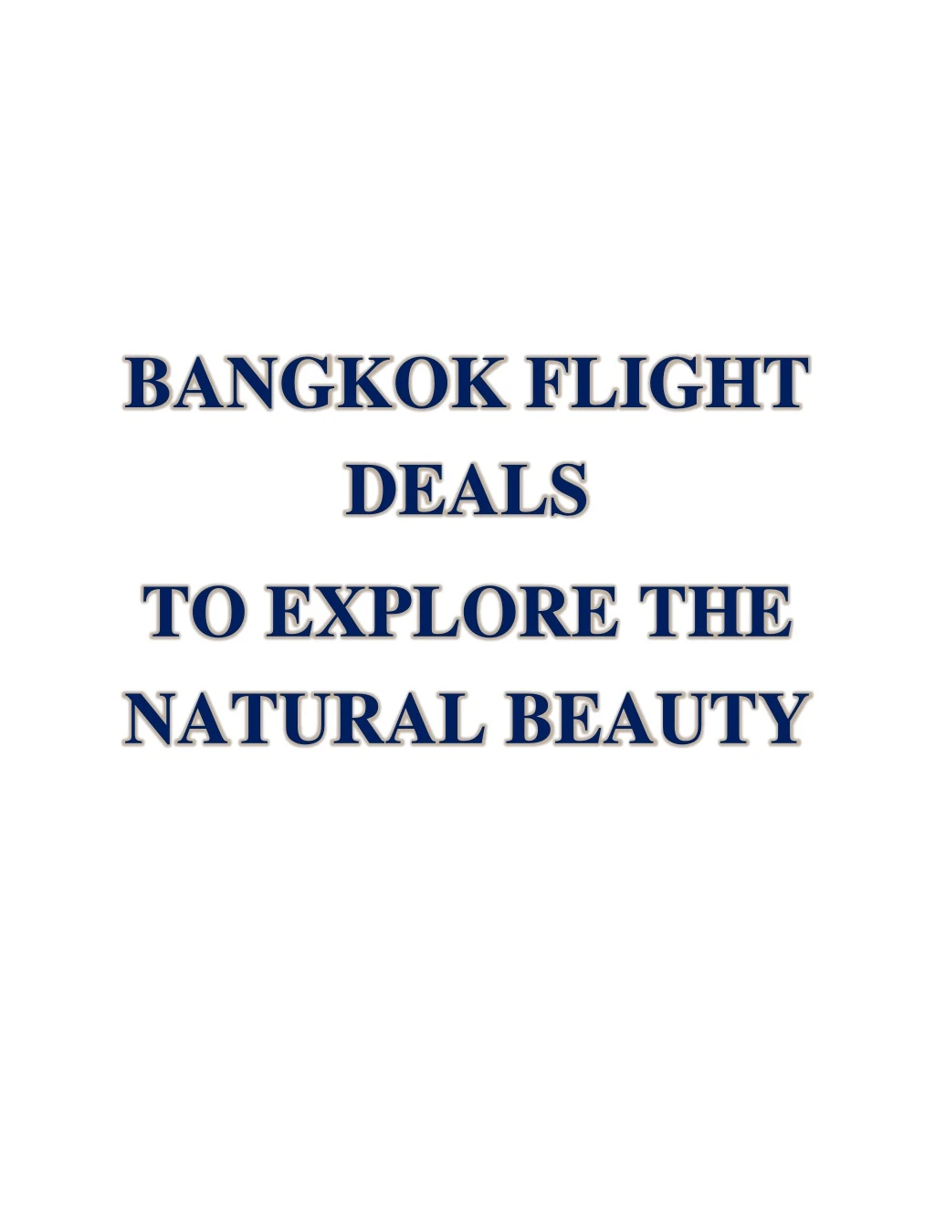 bangkok flight deals to explore the natural beauty