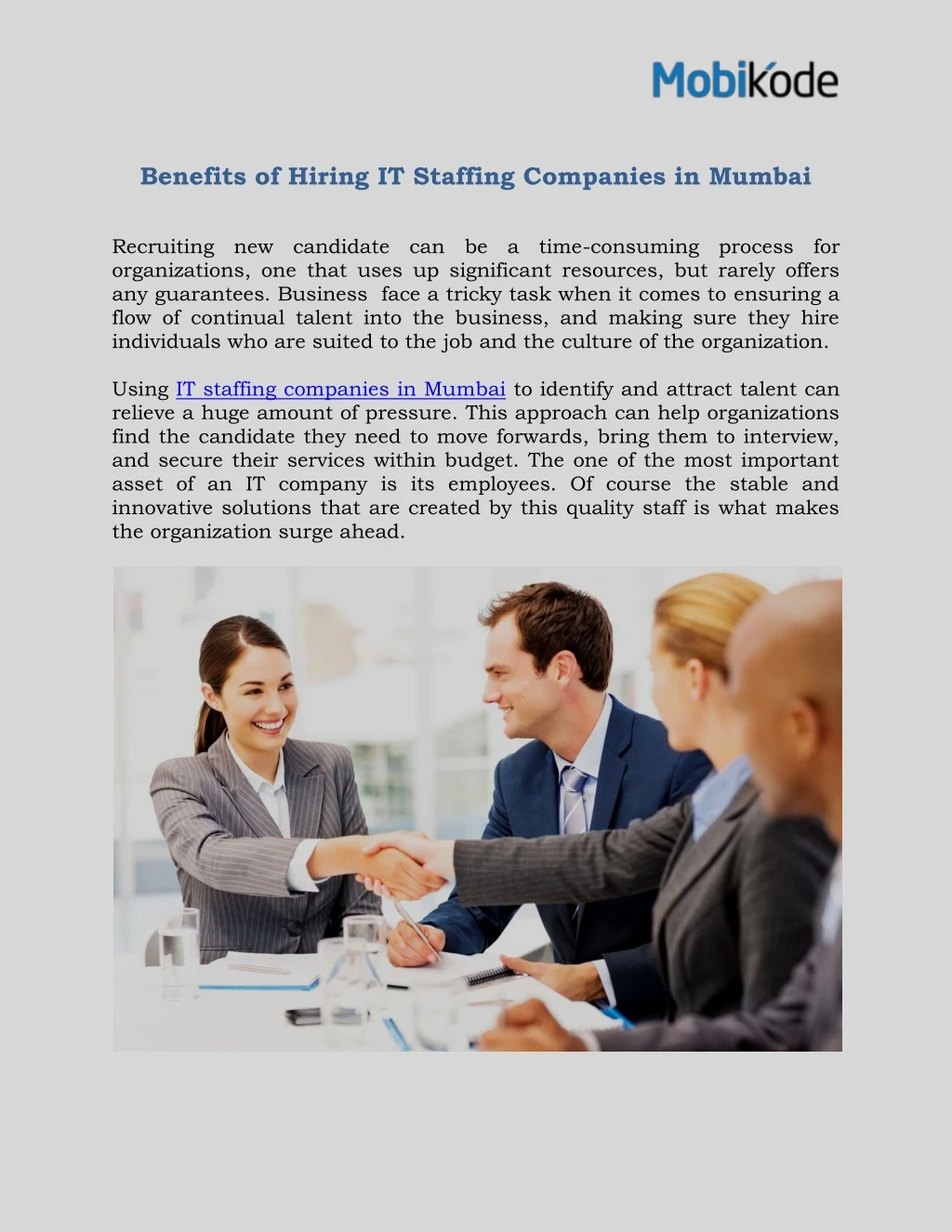 benefits of hiring it staffing companies in mumbai