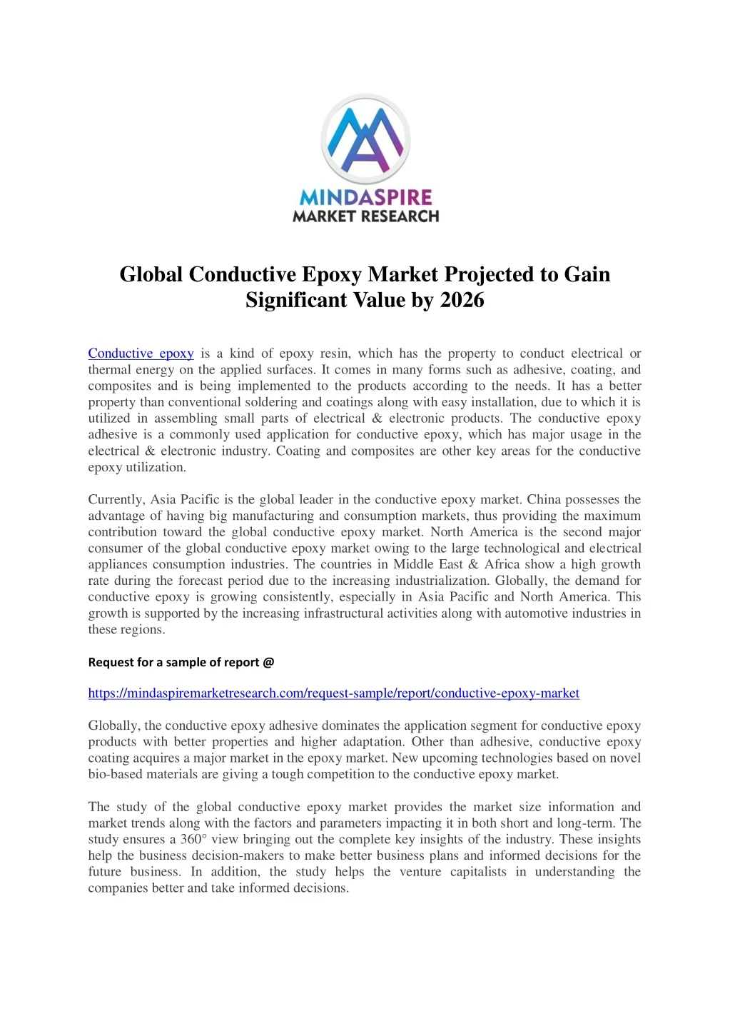 global conductive epoxy market projected to gain