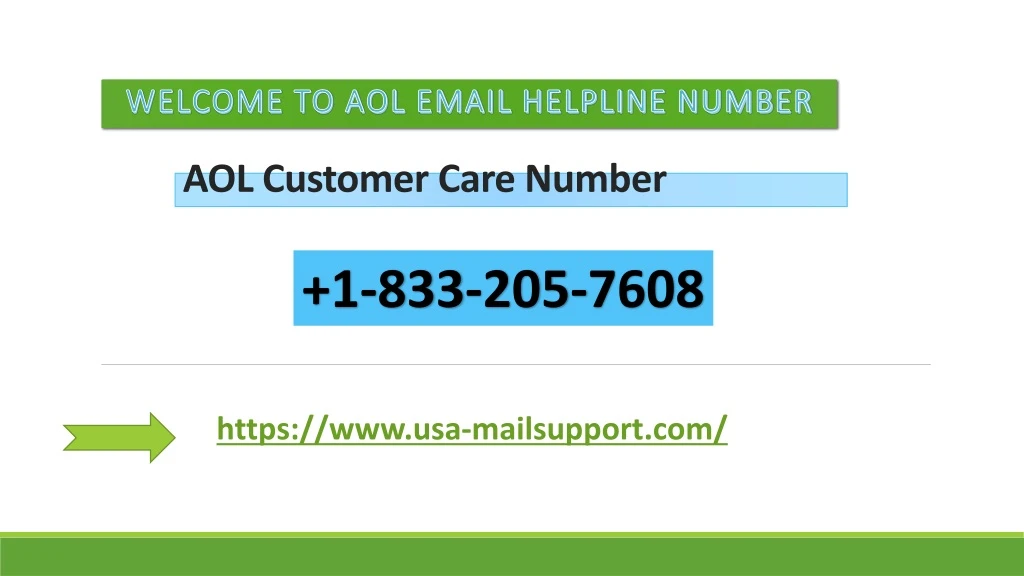aol customer care number