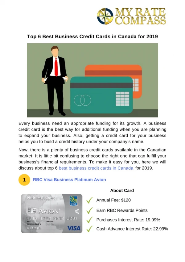 Top 6 Best Business Credit Cards in Canada for 2019