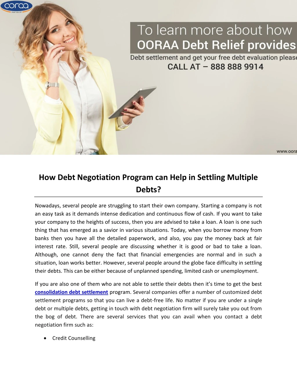 how debt negotiation program can help in settling