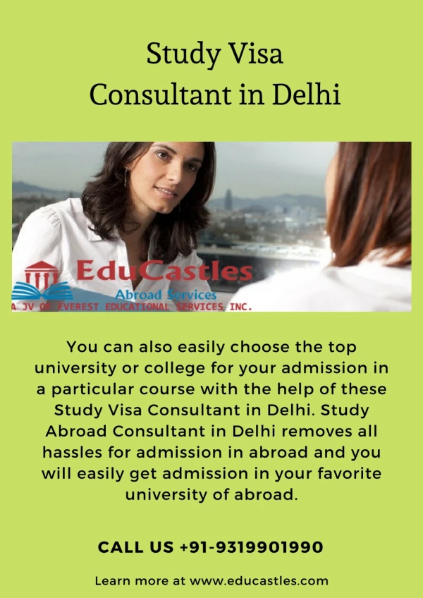 EduCastles - Easily get admission by Study Visa Consultant in Delhi