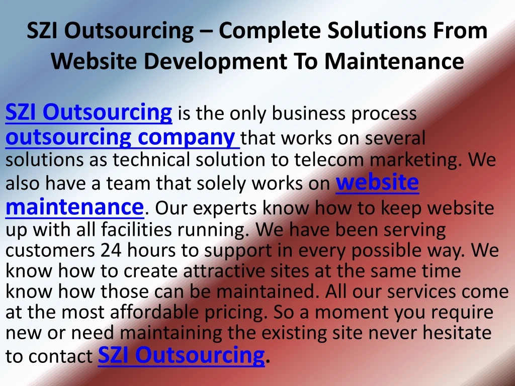 szi outsourcing complete solutions from website development to maintenance
