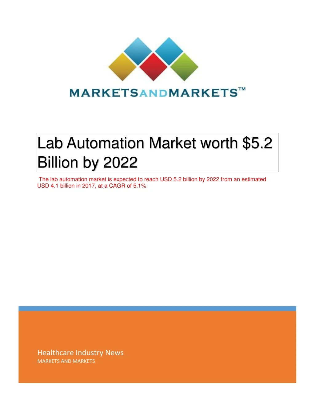 lab automation market worth 5 2 billion by 2022