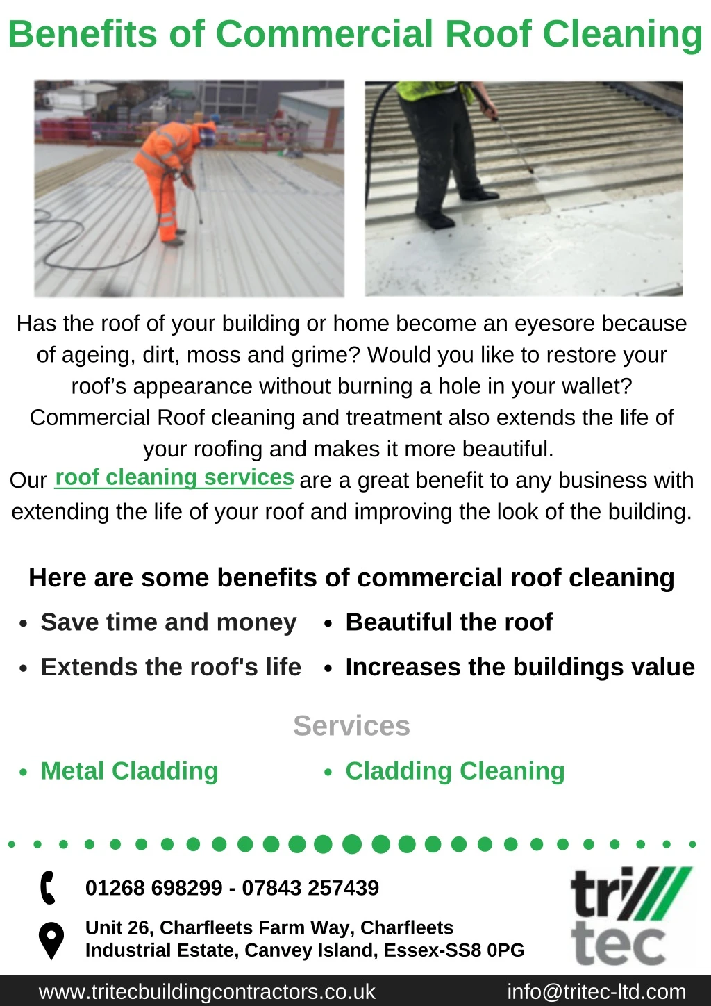 benefits of commercial roof cleaning