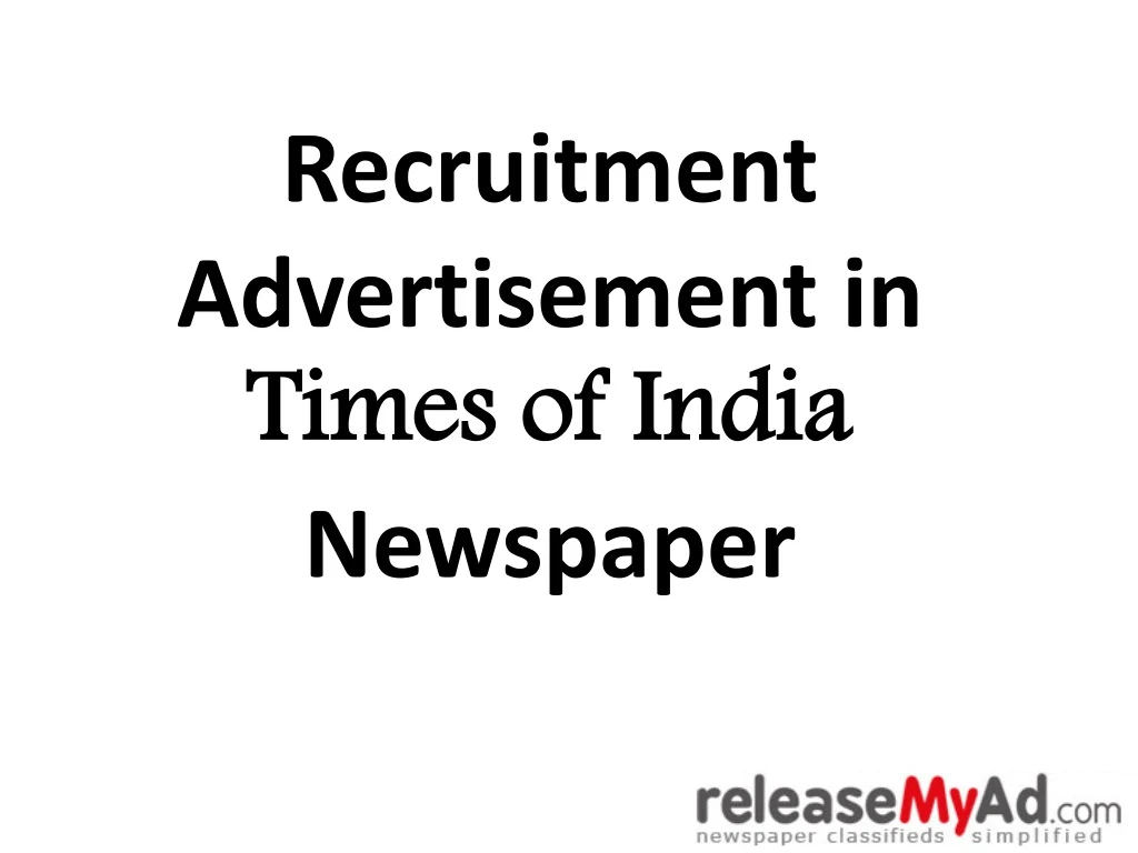 recruitment advertisement in times of india newspaper
