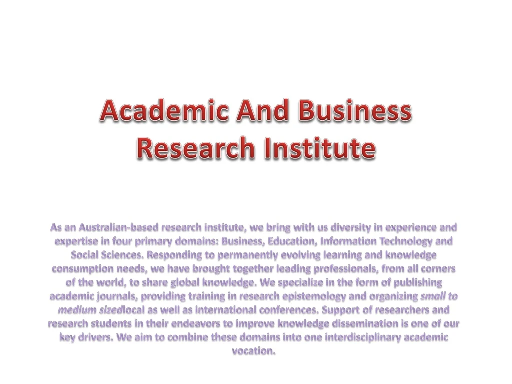 academic and business research institute