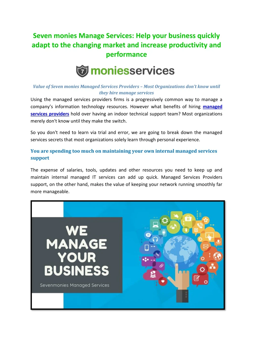 seven monies manage services help your business