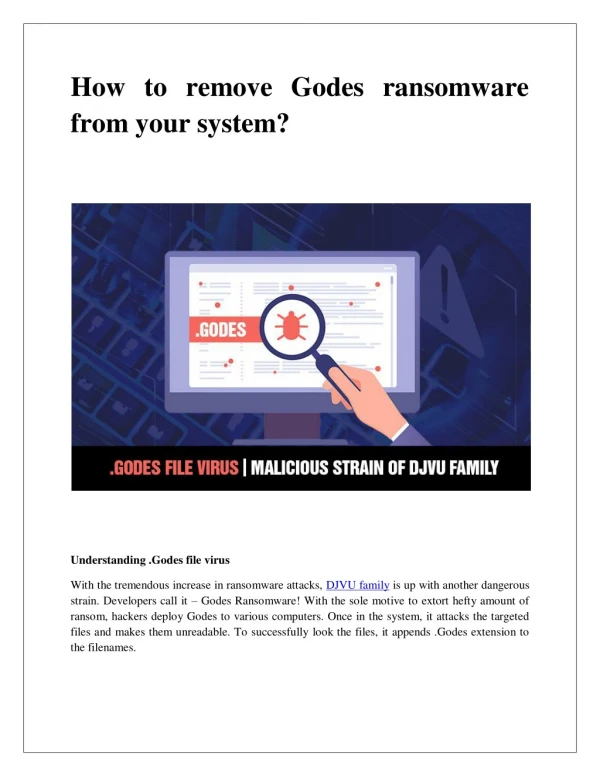 How to Remove Godes Ransomware From Your System