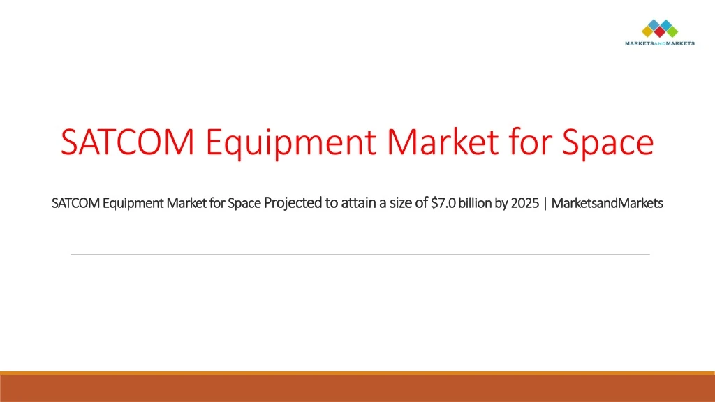 satcom equipment market for s pace satcom