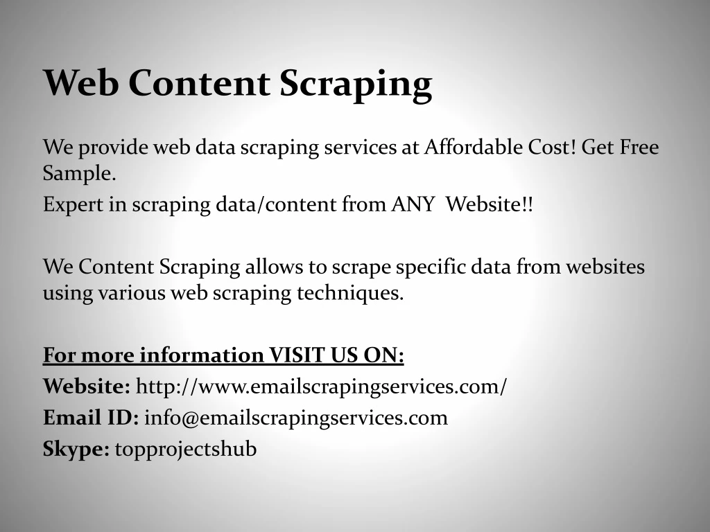 web content scraping