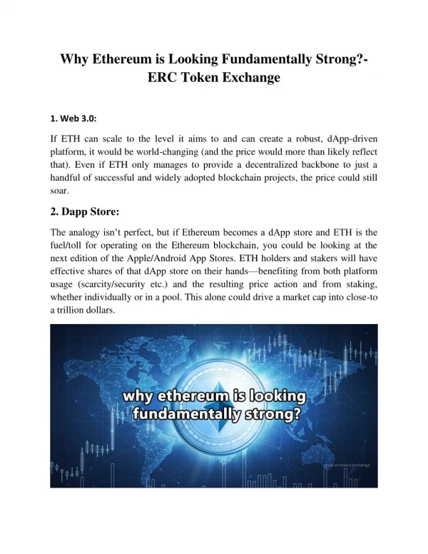Why Ethereum is Looking Fundamentally Strong?-ERC Token Exchange