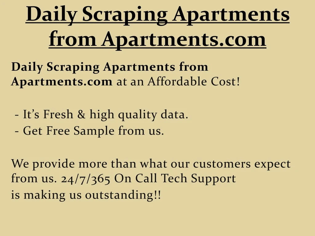 daily scraping apartments from apartments com