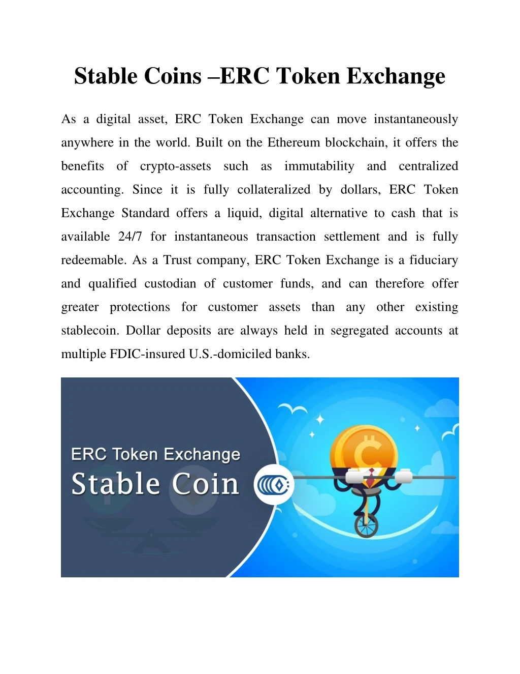 stable coins erc token exchange
