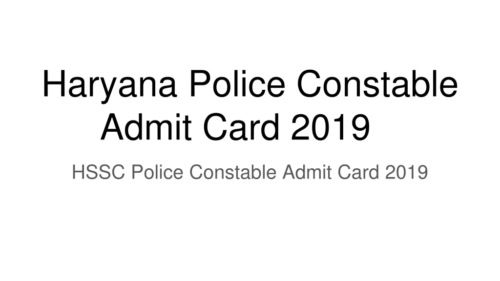 haryana police constable admit card 2019