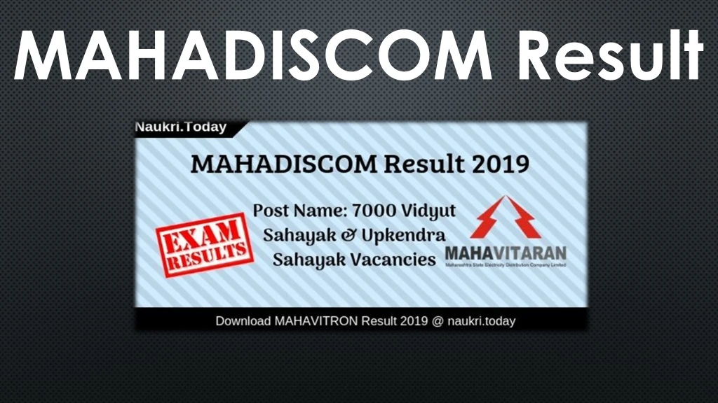 mahadiscom result