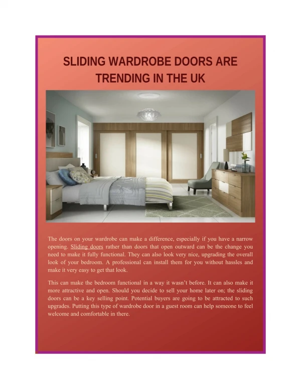 SLIDING WARDROBE DOORS ARE TRENDING IN THE UK