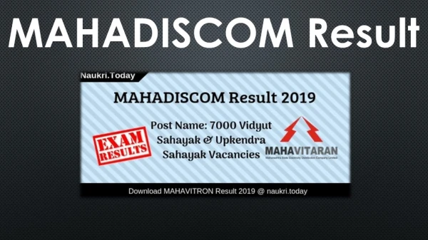 MAHADISCOM Result 2019 For Sahayak Exam | MSEDCL Cut off, Merit