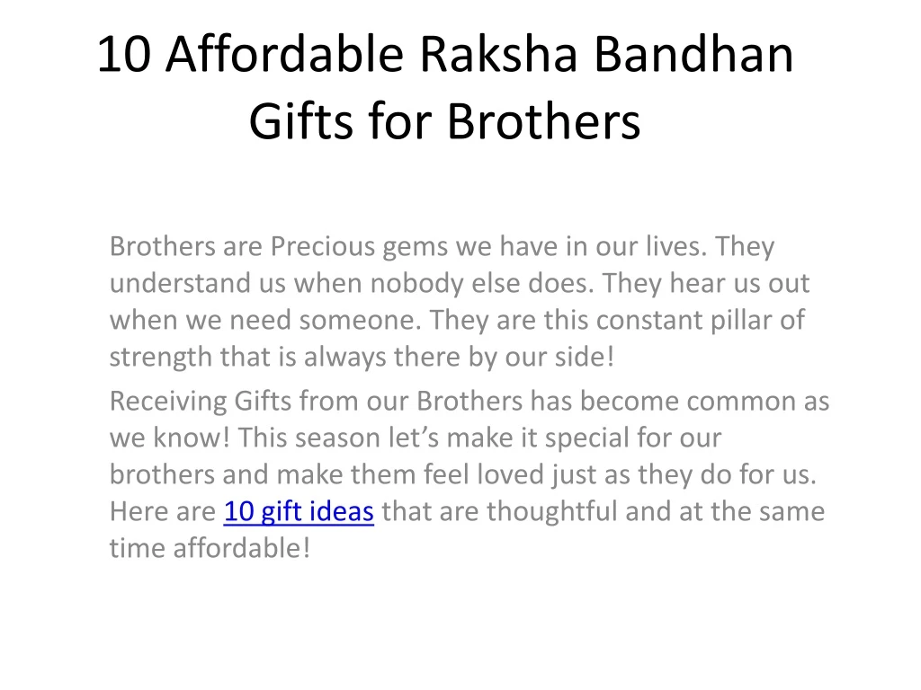 10 affordable raksha bandhan gifts for brothers