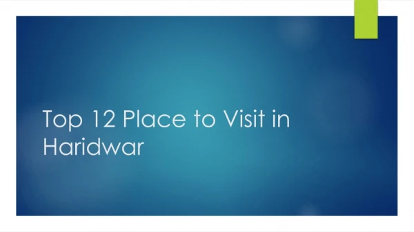 Place to Visit in Haridwar