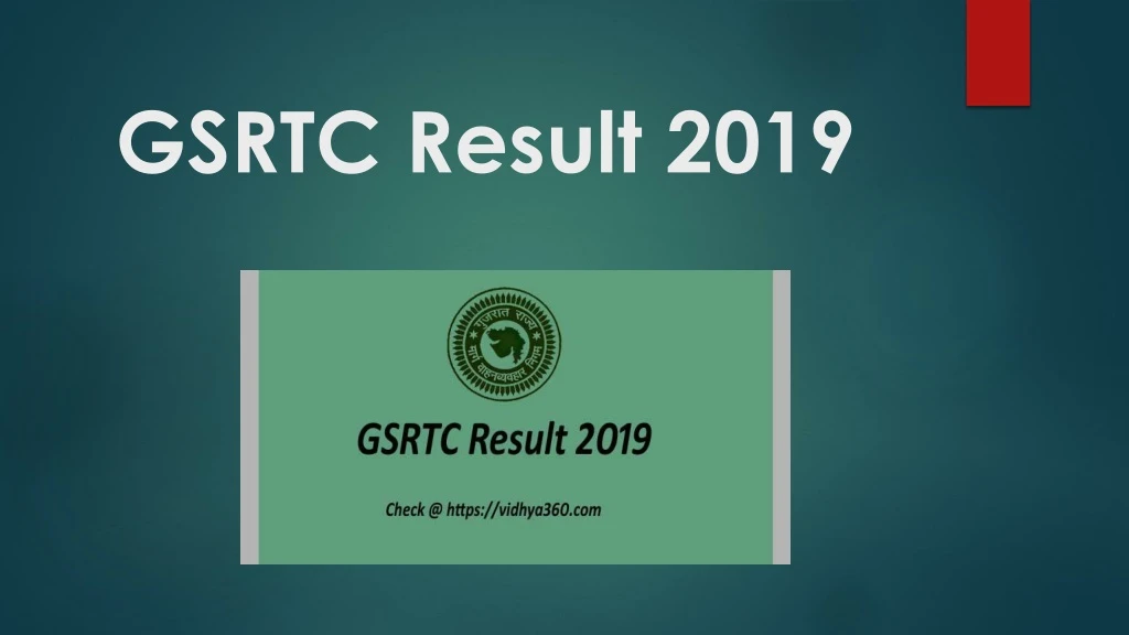 gsrtc result 2019