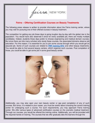 Feirra – Offering Certification Courses on Beauty Treatments - slide 1