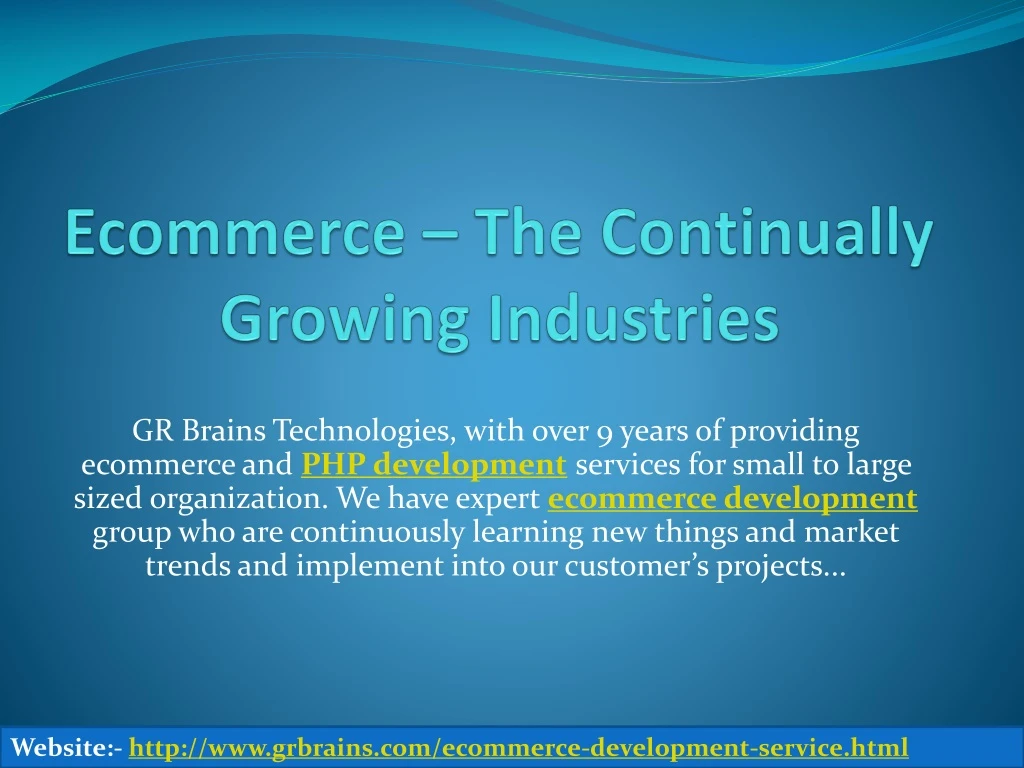 ecommerce the continually growing industries