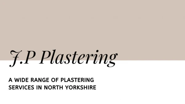 Skimming Northallerton Thirsk - J.P Plastering